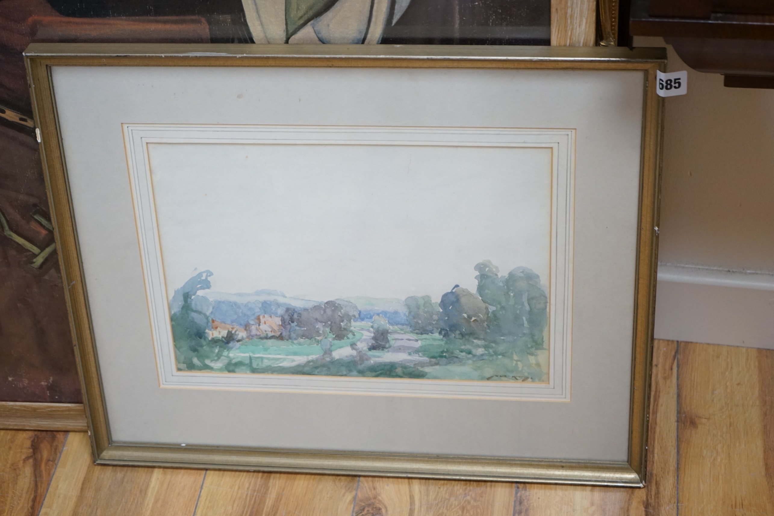 William Lee Hankey (1869-1952), watercolour, ‘Findon, Sussex’, signed, inscribed verso, 26 x 37cm. Condition - fair